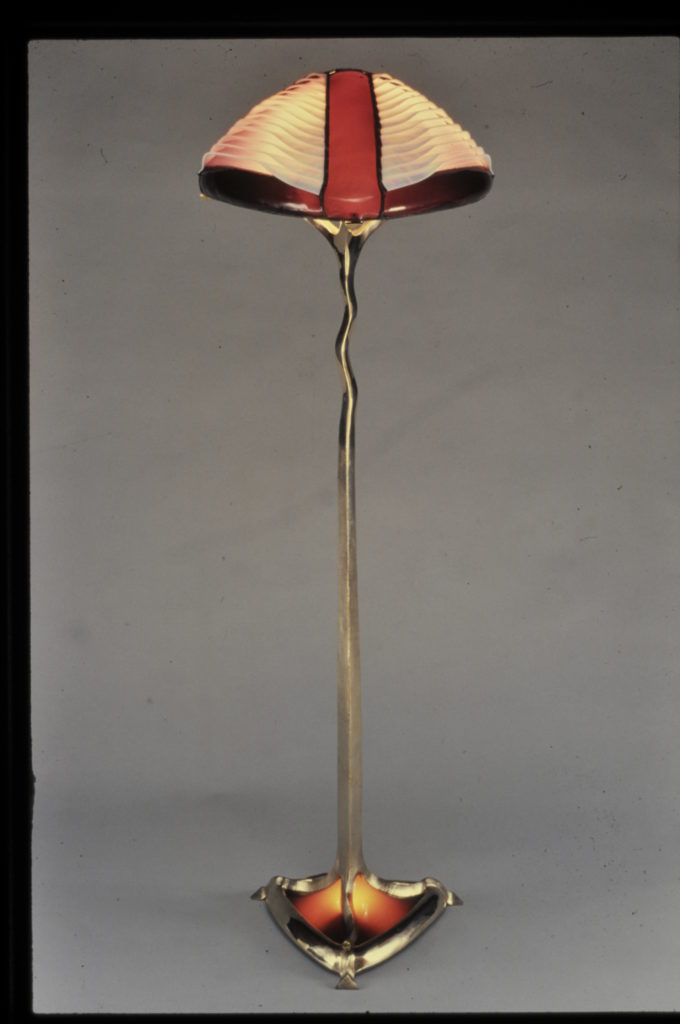 Burgandy Louvered Floor lamp (side view)1987